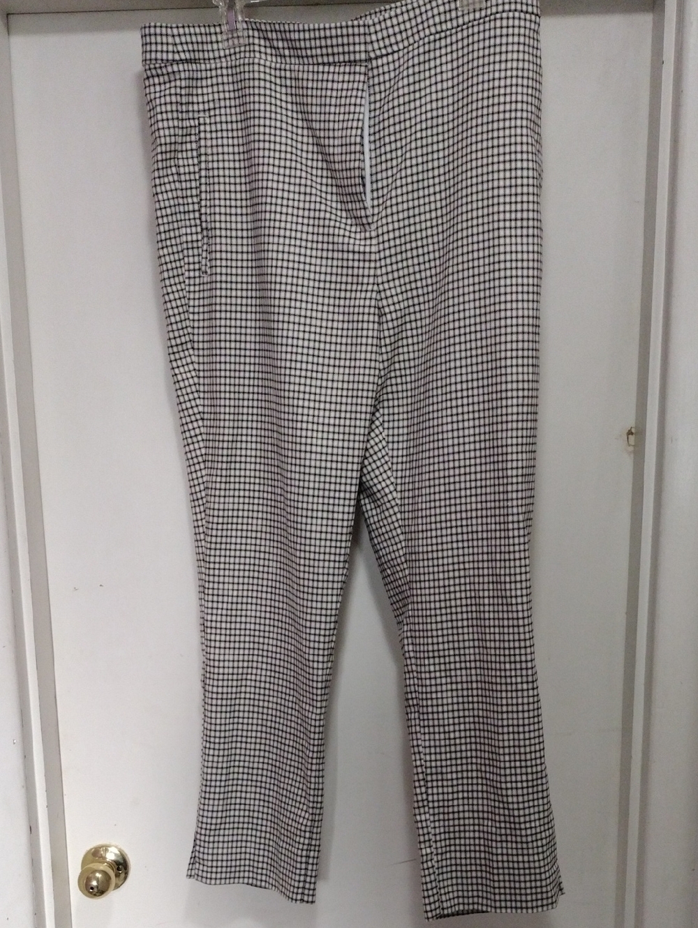 Worthington Black and White Gingham Slim Ankle Pants Size 16